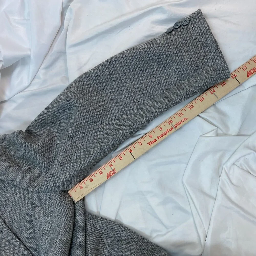 Canali Blazer 52R XXL Gray Check 100% Pure Wool Proposta Made in Italy Jacket